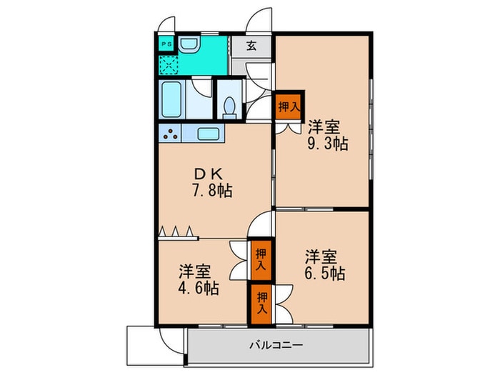 コーポ宮瀬の物件間取画像