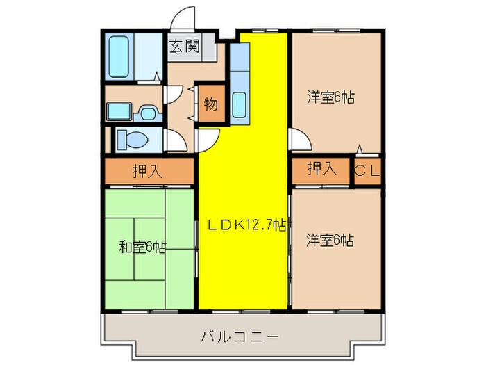 ロイヤルハイツ博多南の物件間取画像