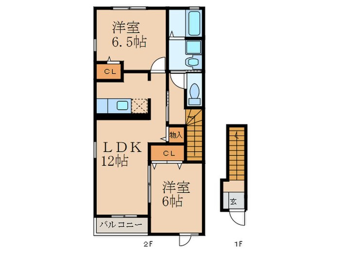 ヴィラ・弥生桜　Ｆ棟の物件間取画像