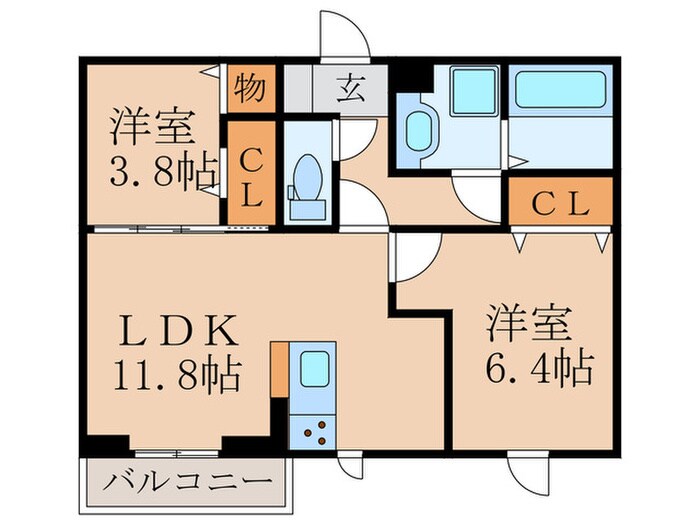 D-roomさんよう　B棟の物件間取画像