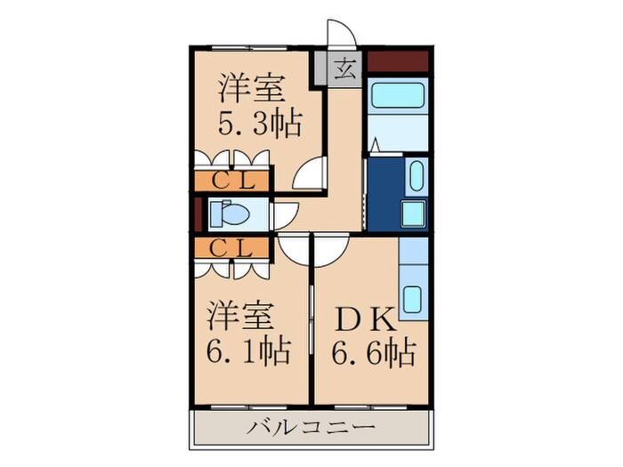 コーポラスオリンピアⅡの物件間取画像
