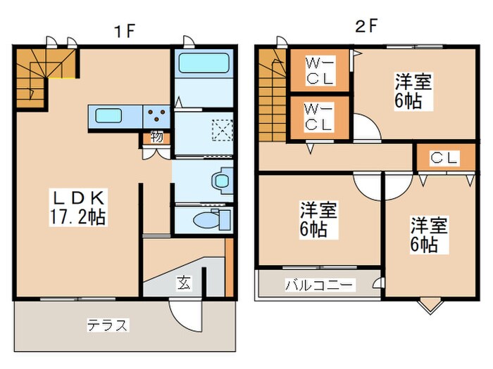 カシータ筑紫野Ａ－２の物件間取画像