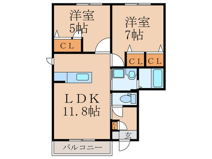 ディアコートハイツ　Ｃ棟の物件間取画像