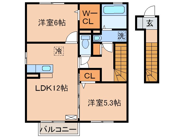 セジュ－ル原町Ⅱの物件間取画像