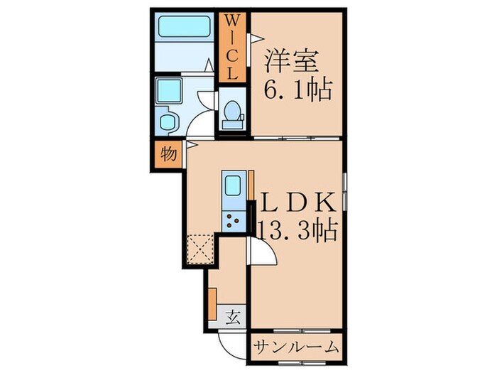 コート・ソレイユ伊川Ｂの物件間取画像