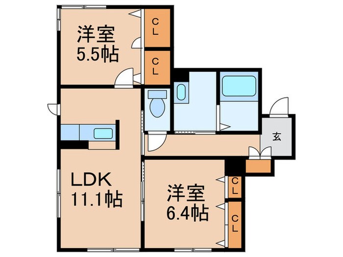 シャーメゾン境川の物件間取画像