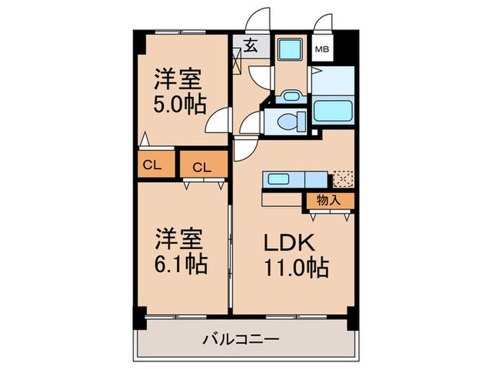 スカイシャトレ空港南の物件間取画像