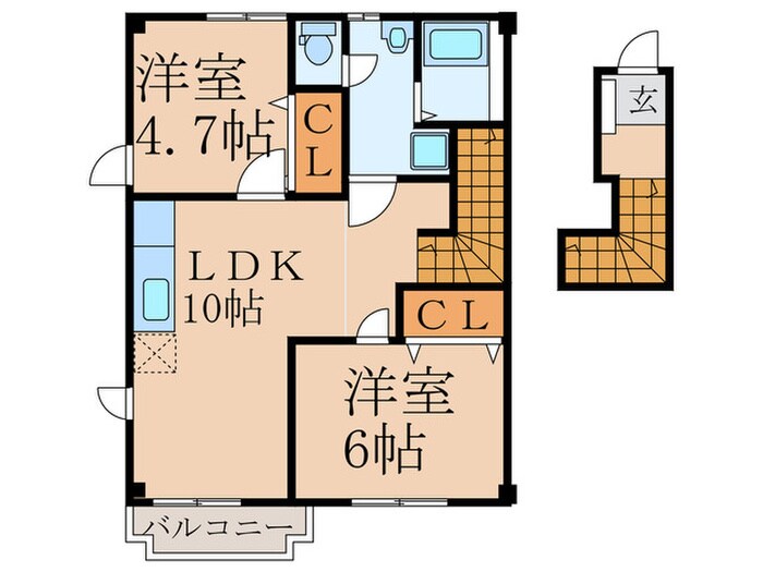 RアベニールBの物件間取画像