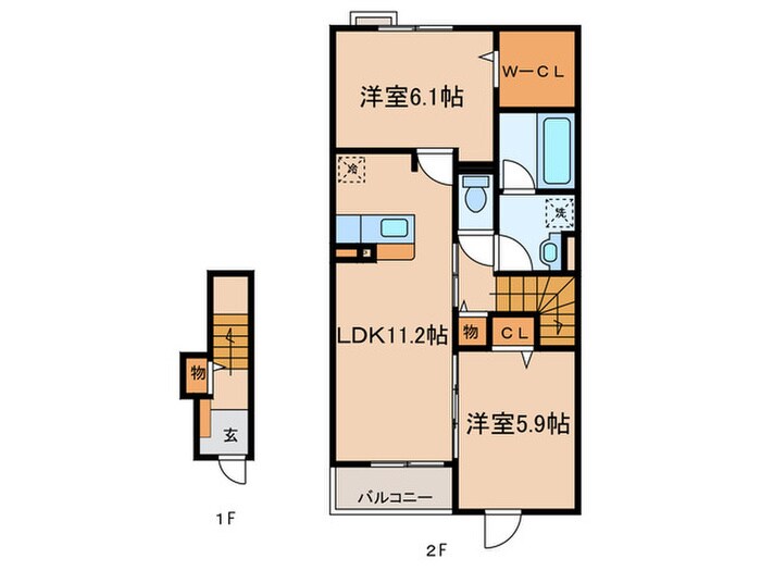 ティーダ感田Ｂの物件間取画像