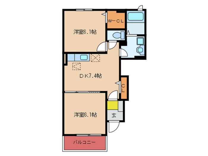 サンライト宗像Ⅲの物件間取画像