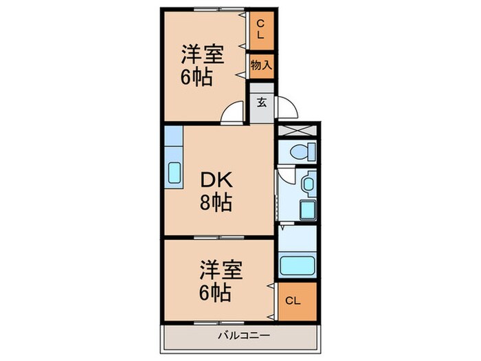 アネックス内橋C棟の物件間取画像