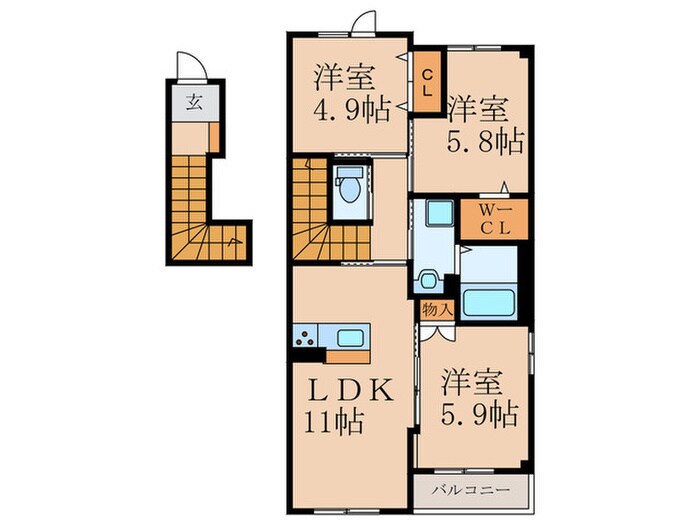 フルーレの物件間取画像