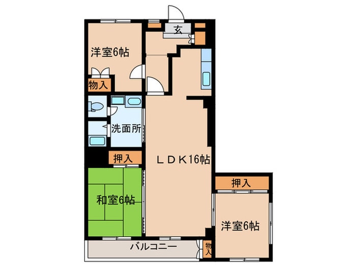 館エレガンス室見の物件間取画像