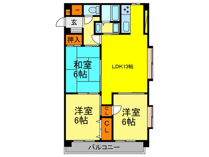 ハミングコ－ト大橋南Ⅰの物件間取画像