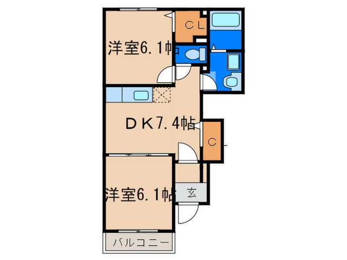 クレメントカ－サＢの物件間取画像