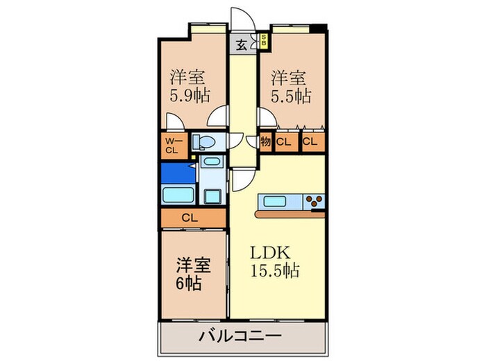 リファレンス寺塚の物件間取画像