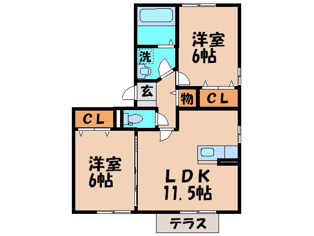 セレ－ネひびきのの物件間取画像