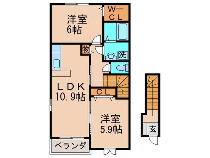 メゾングラースⅥの物件間取画像