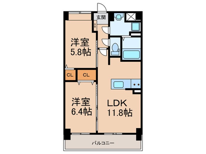 ニューシャイン戸畑の物件間取画像