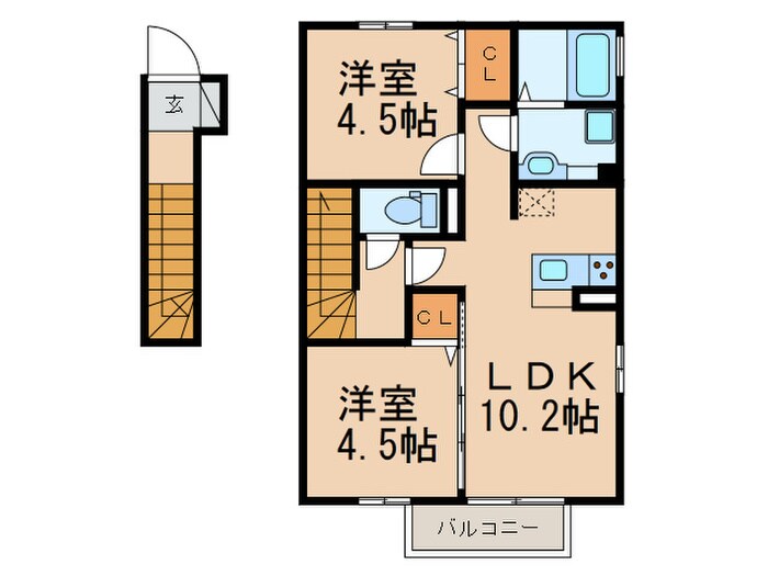 ディアコート信定の物件間取画像