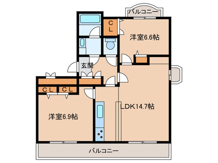 サンルージュの物件間取画像