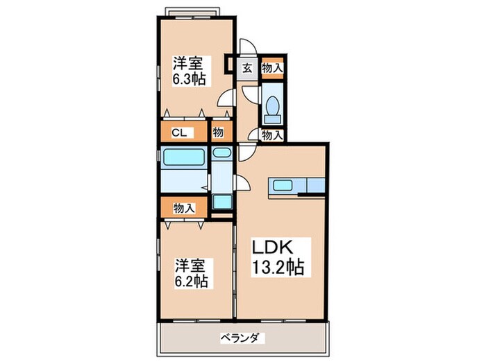 マテリア－ルＣの物件間取画像