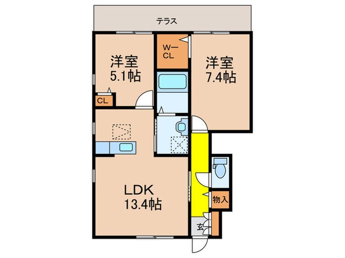 アンスリ－ゼ大城　Ｈ棟の物件間取画像