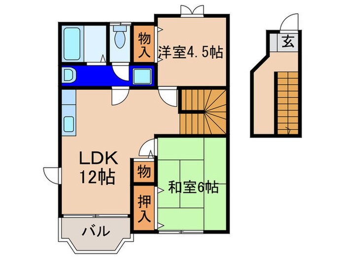 クレストール緑ヶ丘Ａの物件間取画像