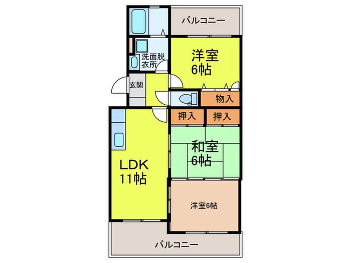 メルベイユ若久の物件間取画像