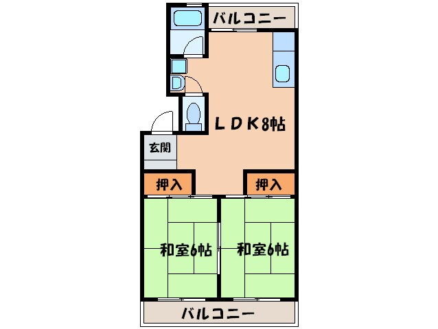 三角コーポの物件間取画像