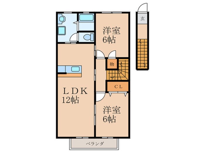 クレアールライフ　Ｂ棟の物件間取画像