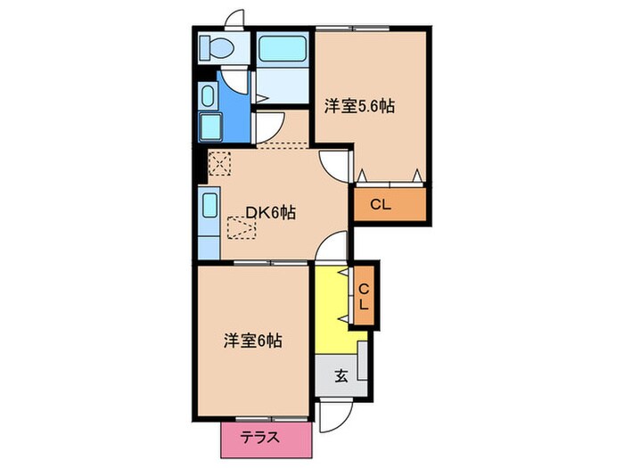 サザンクロスＢの物件間取画像