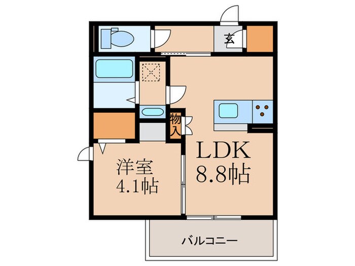 トリシア博多麦野　壱番館の物件間取画像