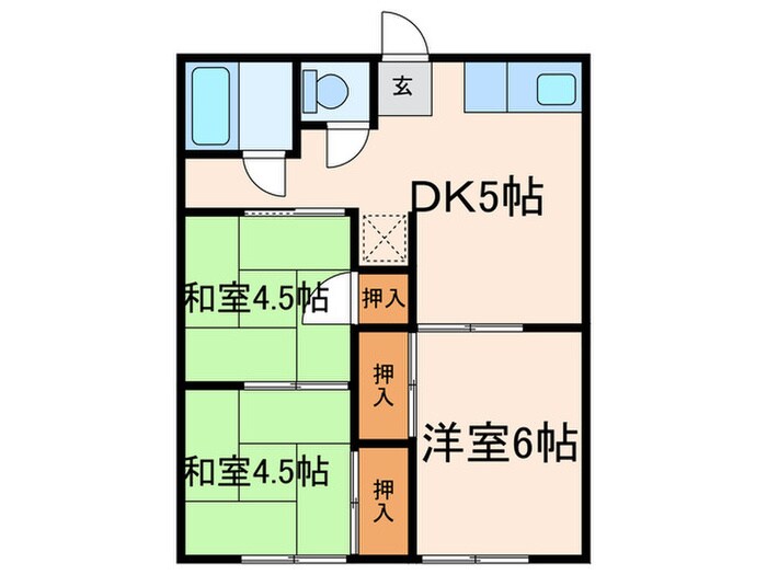 長行ハイツB棟の物件間取画像