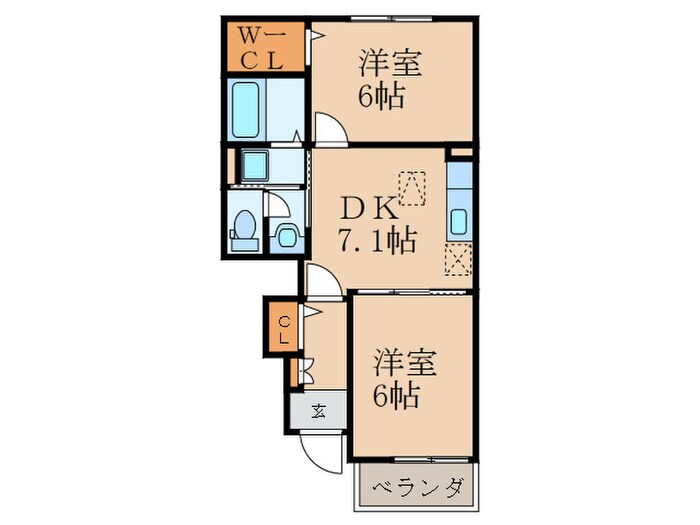 サンデリアーナⅡＢの物件間取画像