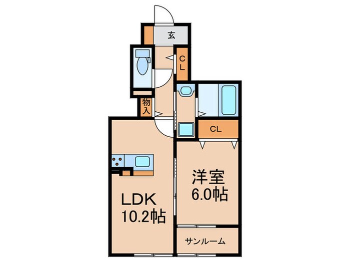 フロ－ラ－リア橘Ⅱの物件間取画像