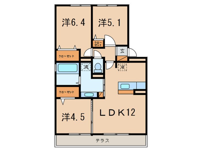 Otts南片江 A棟の物件間取画像