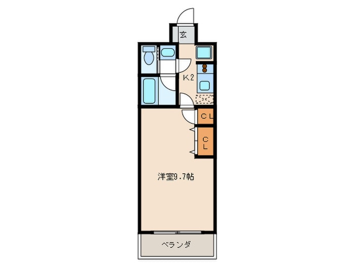 ドミ－ル西新の物件間取画像