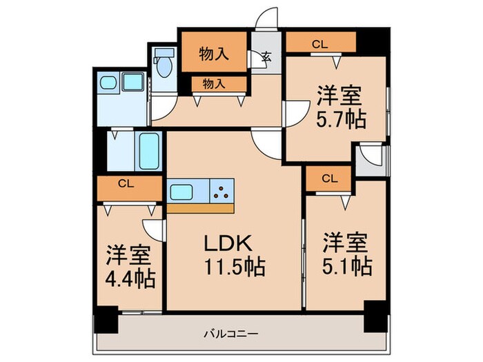 アビターレ博多の物件間取画像