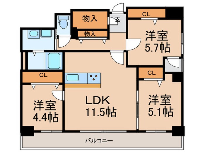 アビターレ博多の物件間取画像