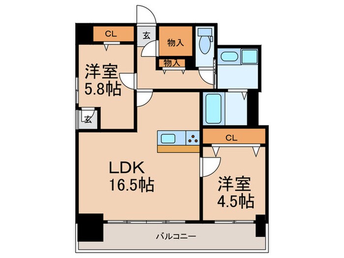 アビターレ博多の物件間取画像