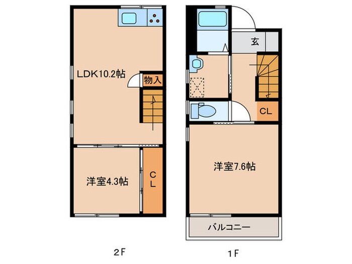 RizエクリュオーブAの物件間取画像