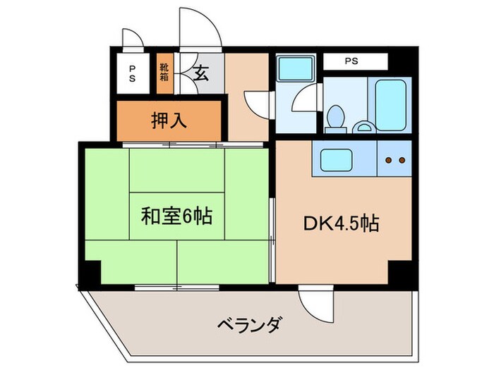 ﾗｲｵﾝｽﾞﾏﾝｼｮﾝ南薬院(503)の物件間取画像