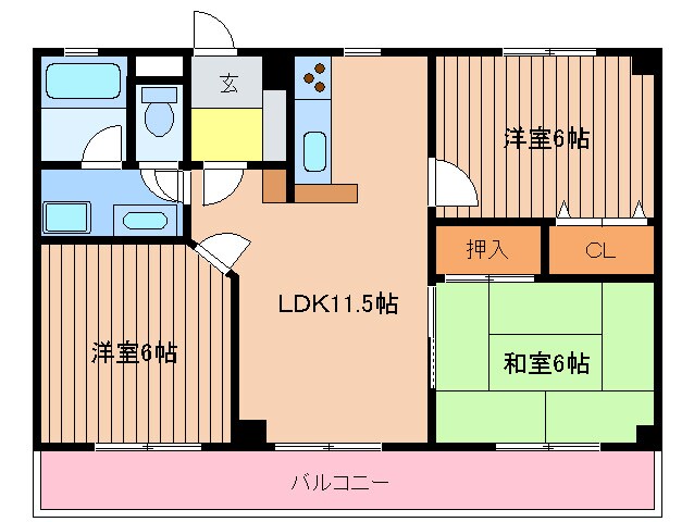 クロスワン和白の物件間取画像