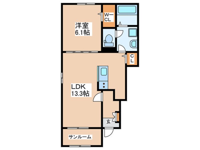 エクセラン依井　Bの物件間取画像