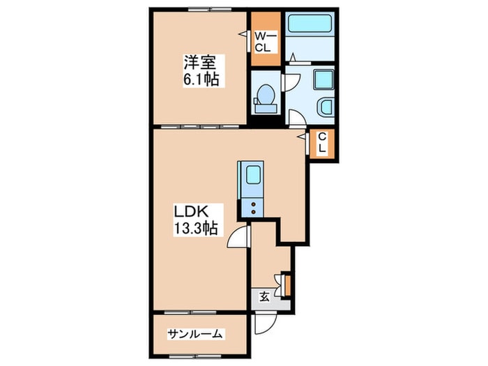 エクセラン依井　Cの物件間取画像