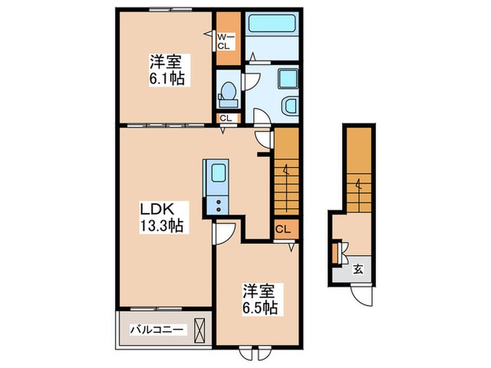 エクセラン依井　Cの物件間取画像