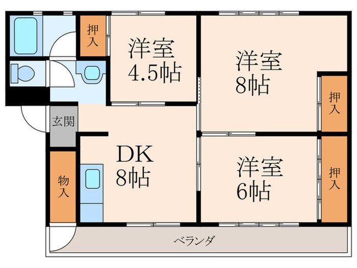 エルモス小倉南の物件間取画像