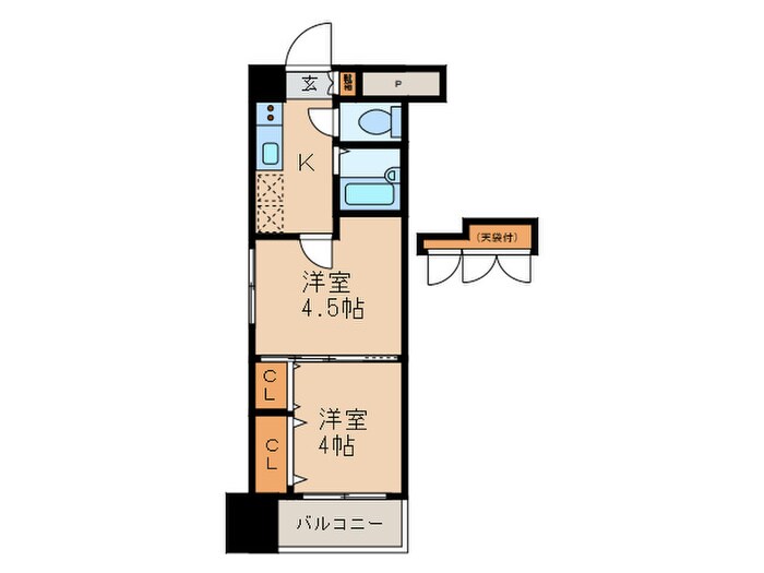 アリビオ天神南の物件間取画像