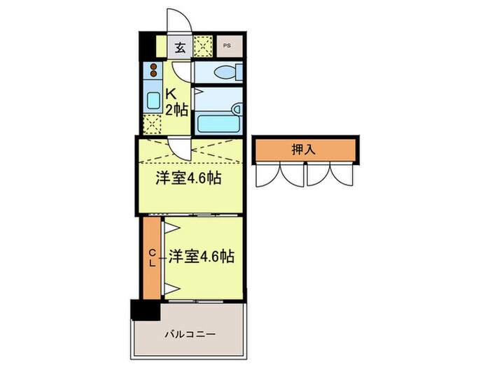 アリビオ天神南の物件間取画像